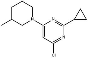 4-Chloro-2-cyclopropyl-6-(3-methylpiperidin-1-yl)pyrimidine Structure