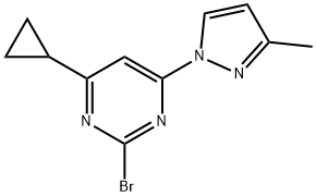 2-bromo-4-(1H-3-methylpyrozol-1-yl)-6-cyclopropylpyrimidine Struktur