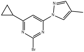 2-bromo-4-(1H-4-methylpyrozol-1-yl)-6-cyclopropylpyrimidine Struktur