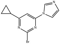 2-bromo-4-(1H-imidazol-1-yl)-6-cyclopropylpyrimidine Struktur