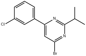 4-Bromo-6-(3-chlorophenyl)-2-(iso-propyl)pyrimidine,1412958-10-1,结构式