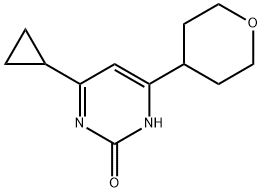 2-hydroxy-4-(4-tetrahydropyranyl)-6-cyclopropylpyrimidine 化学構造式