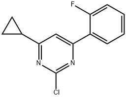 2-chloro-4-(2-fluorophenyl)-6-cyclopropylpyrimidine 化学構造式