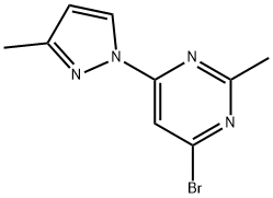 4-bromo-2-methyl-6-(1H-3-methylpyrozol-1-yl)pyrimidine Struktur
