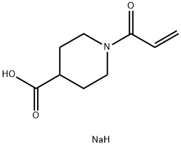 1-丙烯酰基哌啶-4-羧酸钠 结构式