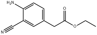 Benzene aceticacid,4-amino-3-cyano-,ethylester 化学構造式
