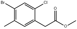 Benzeneacetic acid, 4-bromo-2-chloro-5-methyl-, methyl ester 化学構造式