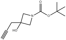 TERT-BUTYL 3-HYDROXY-3-(PROP-2-YN-1-YL)AZETIDINE-1-CARBOXYLATE 化学構造式