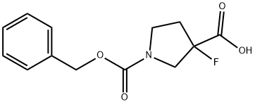 1-((benzyloxy)carbonyl)-3-fluoropyrrolidine-3-carboxylic acid Struktur