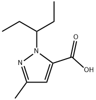 3-methyl-1-(pentan-3-yl)-1H-pyrazole-5-carboxylic acid Struktur