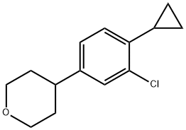 2-(Cyclopropyl)-5-(4-tetrahydropyranyl)chlorobenzene Structure