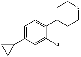 5-(Cyclopropyl)-2-(4-tetrahydropyranyl)chlorobenzene Structure