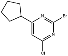 2-Bromo-4-chloro-6-(cyclopentyl)pyrimidine,1434128-27-4,结构式