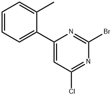 2-Bromo-4-chloro-6-(2-tolyl)pyrimidine, 1434128-43-4, 结构式