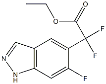 ethyl 2,2-difluoro-2-(6-fluoro-1H-indazol-5-yl)acetate 化学構造式