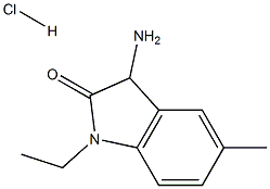 3-amino-1-ethyl-5-methyl-2,3-dihydro-1H-indol-2-one hydrochloride Structure