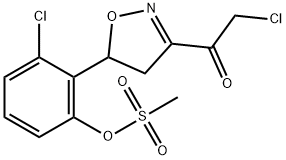 Ethanone, 2-chloro-1-[5-[2-chloro-6-[(methylsulfonyl)oxy]phenyl]-4,5-dihydro-3-isoxazolyl]- 化学構造式