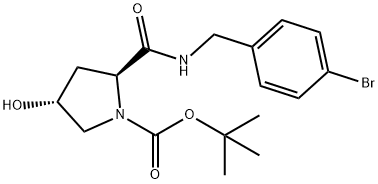 tert-butyl (2S,4R)-2-((4-bromobenzyl)carbamoyl)-4-hydroxypyrrolidine-1-carboxylate,1448189-89-6,结构式