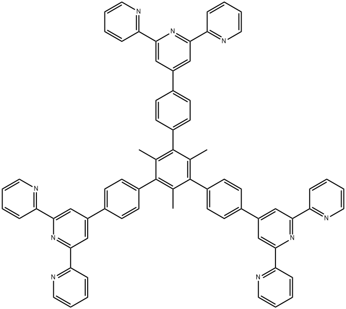 [1,3,5-trimethyl-2,4,6-tris(4'-tripyridinyl phenyl)]benzene Struktur