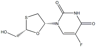 2,4(1H,3H)-Pyrimidinedione,5-fluoro-1-[2-(hydroxymethyl)-1,3-oxathiolan-5-yl]-, (2S-cis)- (9CI)