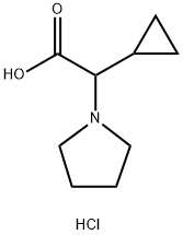 2-cyclopropyl-2-(pyrrolidin-1-yl)acetic acid hydrochloride Struktur