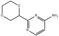 2-(1,4-dioxan-2-yl)pyrimidin-4-amine 化学構造式