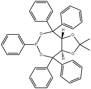 1,3-Dioxolo[4,5-e][1,3,2]dioxaphosphepin, tetrahydro-2,2-dimethyl-4,4,6,8,8-pentaphenyl-, (3aR,8aR)- Struktur