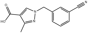 1-(3-cyanobenzyl)-3-methyl-1H-pyrazole-4-carboxylic acid Structure