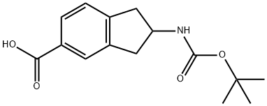 2-((叔丁氧羰基)氨基)-2,3-二氢-1H-茚-5-羧酸 结构式