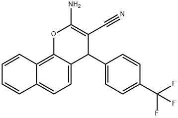 2-amino-4-[4-(trifluoromethyl)phenyl]-4H-benzo[h]chromene-3-carbonitrile Structure