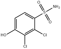 2,3-dichloro-4-hydroxybenzene-1-sulfonamide 化学構造式