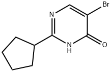 5-Bromo-4-hydroxy-2-(cyclopentyl)pyrimidine 化学構造式