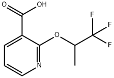 2-[(1,1,1-trifluoropropan-2-yl)oxy]pyridine-3-carboxylic acid 化学構造式