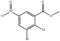 methyl 3-bromo-2-chloro-5-nitrobenzoate 化学構造式