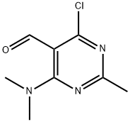 4-chloro-6-(dimethylamino)-2-methylpyrimidine-5-carbaldehyde 化学構造式