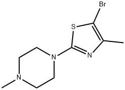 5-Bromo-4-methyl-2-(N-methylpiperazin-1-yl)thiazole,1511388-99-0,结构式