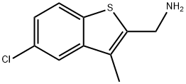 (5-chloro-3-methyl-1-benzothiophen-2-yl)methanamine, 1518126-18-5, 结构式