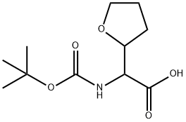 2-{[(tert-butoxy)carbonyl]amino}-2-(oxolan-2-yl)acetic acid 化学構造式