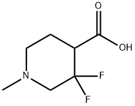 3,3-difluoro-1-methylpiperidine-4-carboxylic acid Struktur