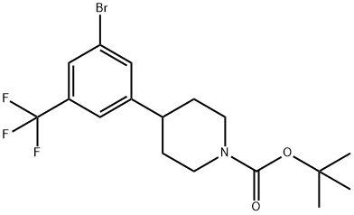 3-Trifluoromethyl-5-(N-Boc-piperidin-4-yl)bromobenzene Struktur