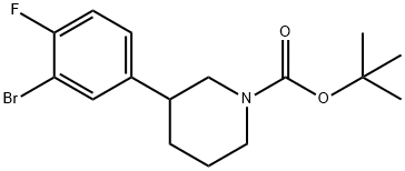 TERT-BUTYL 3-(3-BROMO-4-FLUOROPHENYL)PIPERIDINE-1-CARBOXYLATE 化学構造式