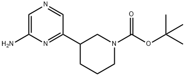 2-Amino-6-(N-Boc-piperidin-3-yl)pyrazine 化学構造式