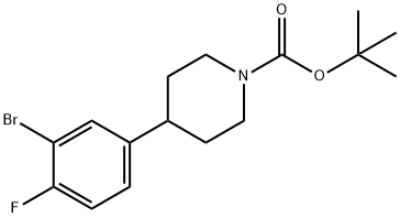4-(N-Boc-Piperidin-4-yl)-2-bromo-1-fluorobenzene Struktur