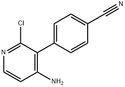 2-CHLORO-4-AMINO-3-(4-CYANOPHENYL)PYRIDINE 化学構造式