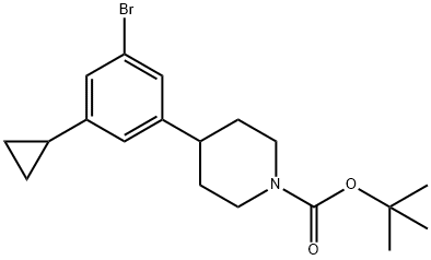 3-Cyclopropyl-5-(N-Boc-piperidin-4-yl)bromobenzene Struktur