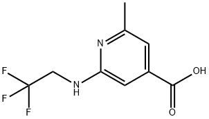 2-methyl-6-[(2,2,2-trifluoroethyl)amino]pyridine-4-carboxylic acid Struktur