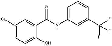 Benzamide, 5-chloro-2-hydroxy-N-[3-(trifluoromethyl)phenyl]- Struktur