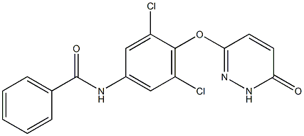 N-[3,5-Dichloro-4-(6-oxo-1,6-dihydro-pyridazin-3-yloxy)-phenyl]-benzamide Struktur