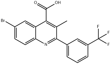 4-Quinolinecarboxylic acid, 6-bromo-3-methyl-2-[3-(trifluoromethyl)phenyl]-,1586-30-7,结构式