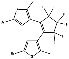 1,2-bis(2'-methyl-5'-bromothien-3'-yl)perfluorocyclopentene 化学構造式